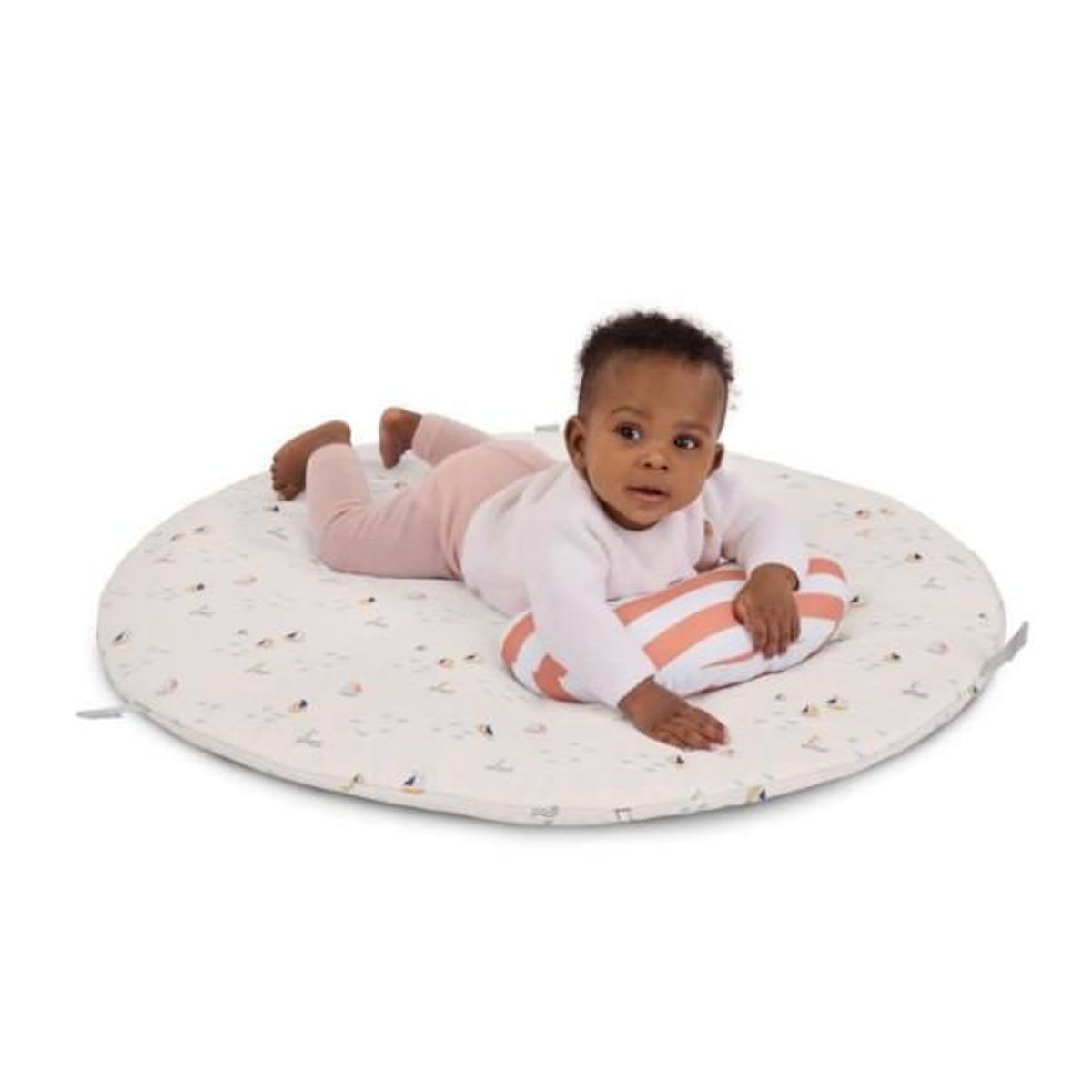 MARKET24 INGENUITY Tapis d'éveil réversible bébé évolutif - Marin - pliable, arche de jeu en bois amovible, 5 jouets, miroir, coussi