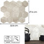 Voir la diapositive 3 : The Home Deco Factory Crédence adhésive hexagonale effet Travertin - 32,6 x 27,4 cm - Beige