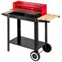 Voir la diapositive 1 : tectake Chariot-barbecue charbon sur 2 roues noir/rouge