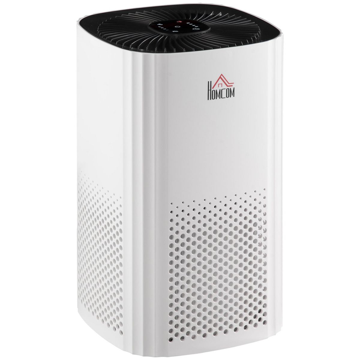 HOMCOM Purificateur d'air 25 W 4 vitesses mode silencieux - filtre HEPA, charbon actif -  jusqu'à 24 m² - débit d'air pur 225 m³/h - timer - ABS blanc noir