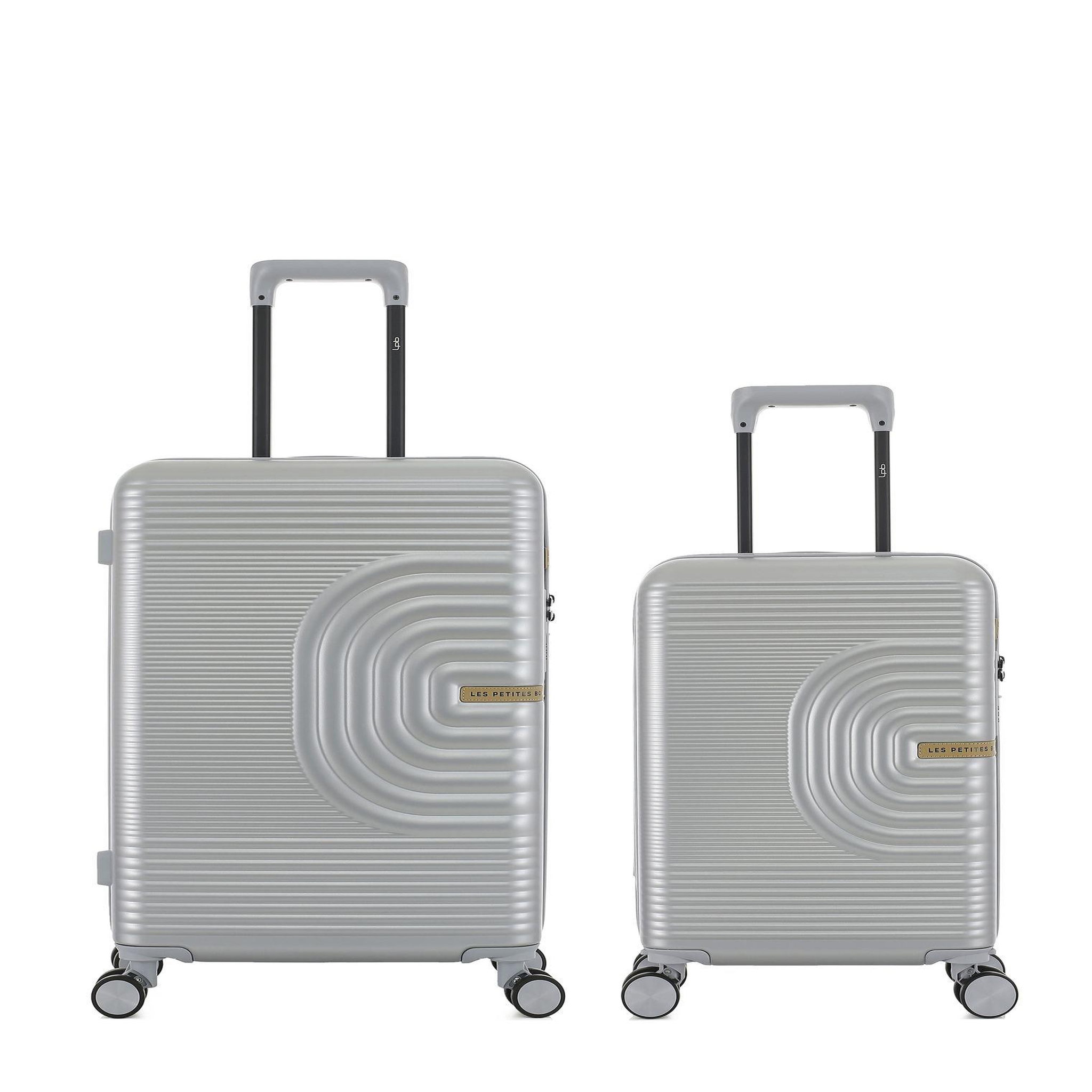 LES P'TITES BOMBES LPB Lot de 2 Valises Rigides Taille Moyenne et Cabine XS CELIA. Coloris disponibles : Rose, Noir