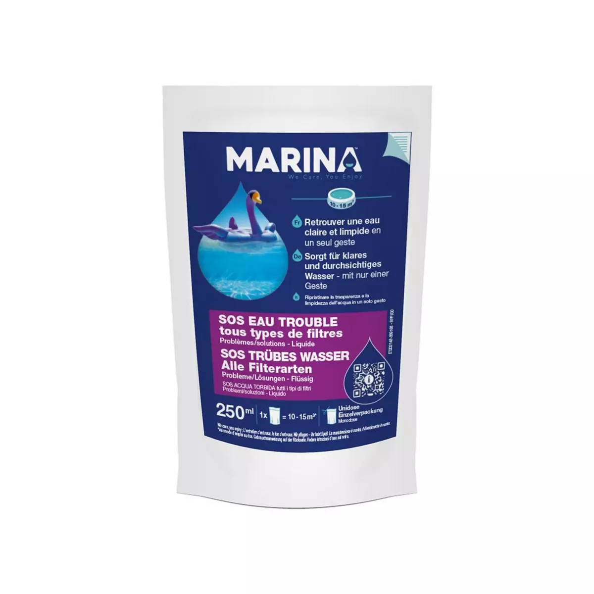 MARINA Sachet unidose clarifiant SOS eau trouble pour 10 à 15 m³ - Marina