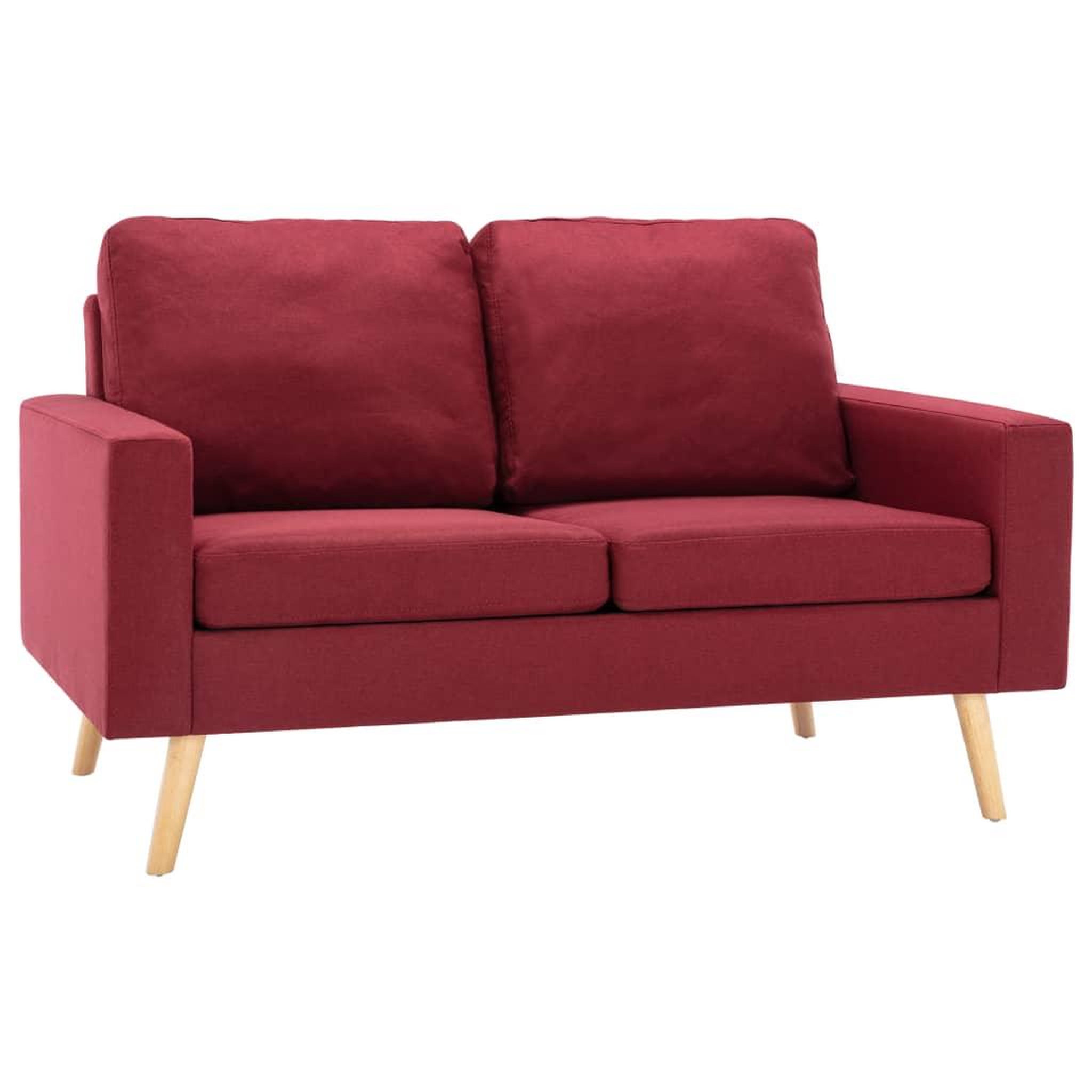Voir la diapositive 2 : VIDAXL Canape a 2 places Rouge bordeaux Tissu