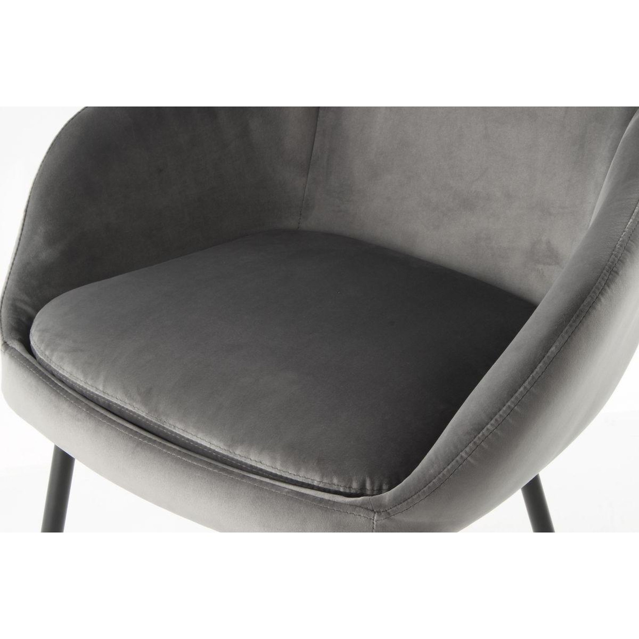 Voir la diapositive 4 : Paris Prix Lot de 2 chaises en velours  cobain  81cm gris