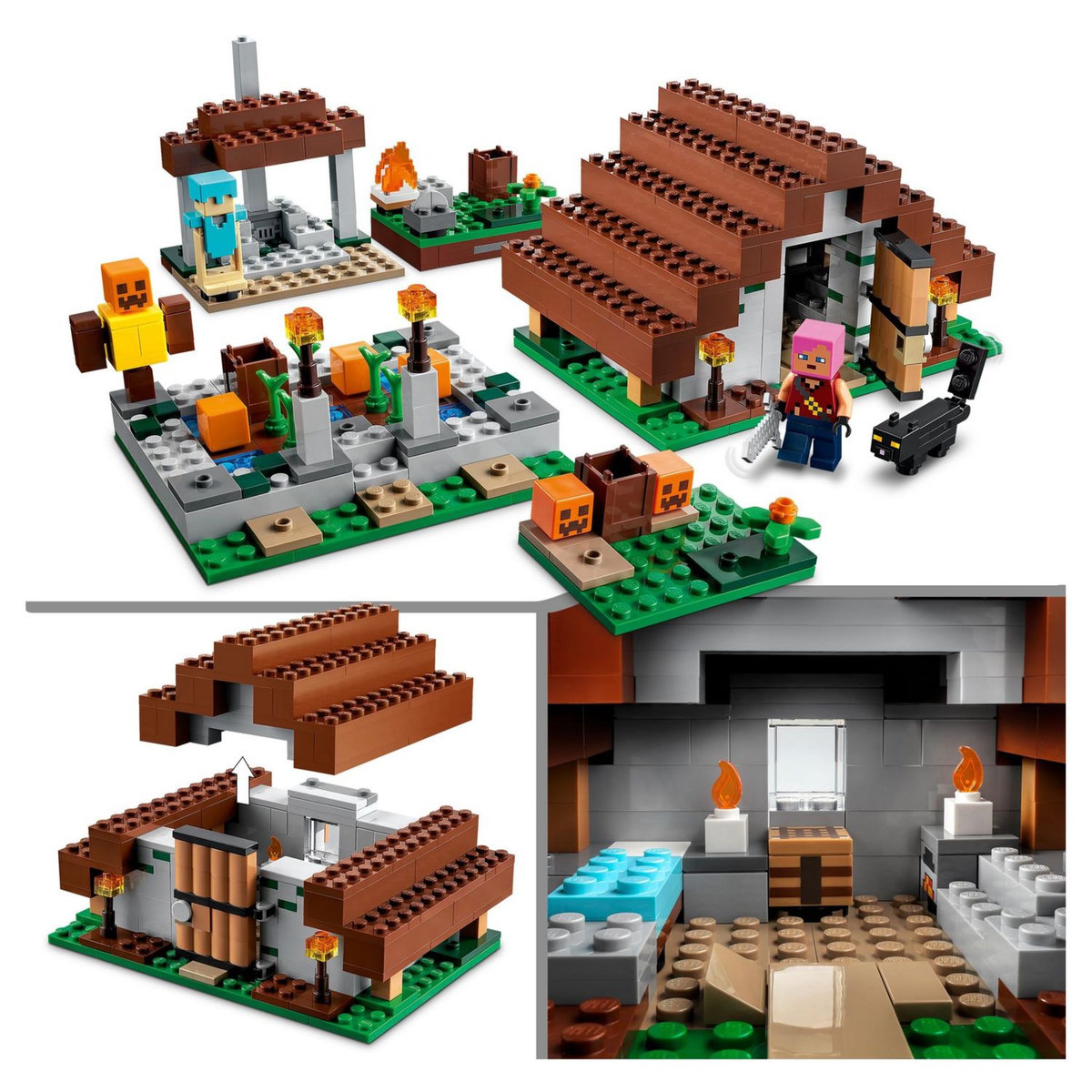 LEGO Minecraft 21190 Le Village Abandonné, Jouet Construction, Maison avec Figurine Zombie