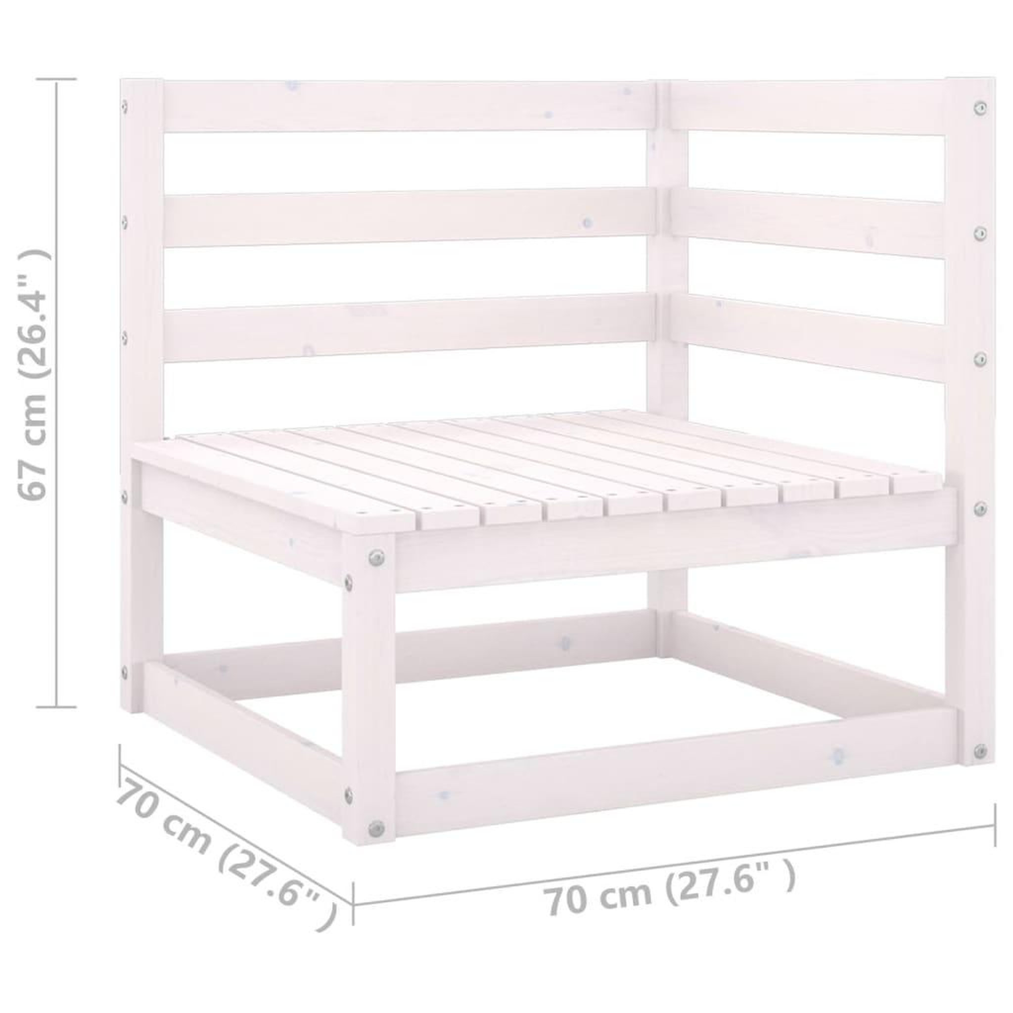 Voir la diapositive 6 : VIDAXL Salon de jardin avec coussins 8 pcs blanc bois de pin massif