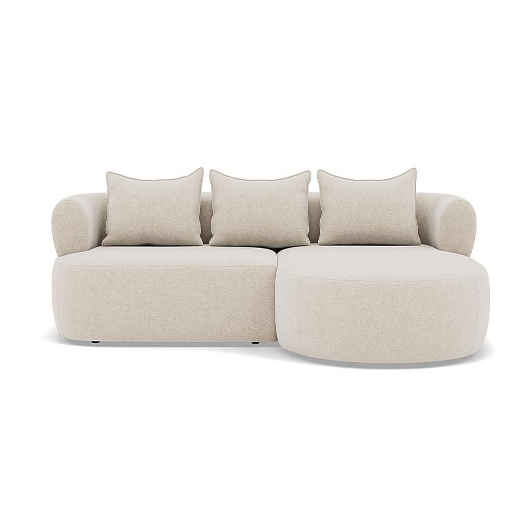 BEST MOBILIER Angela - canapé d'angle droit 4 places en velours texturé. Coloris disponibles : Beige, Gris, Bleu, Orange, Vert, Noir