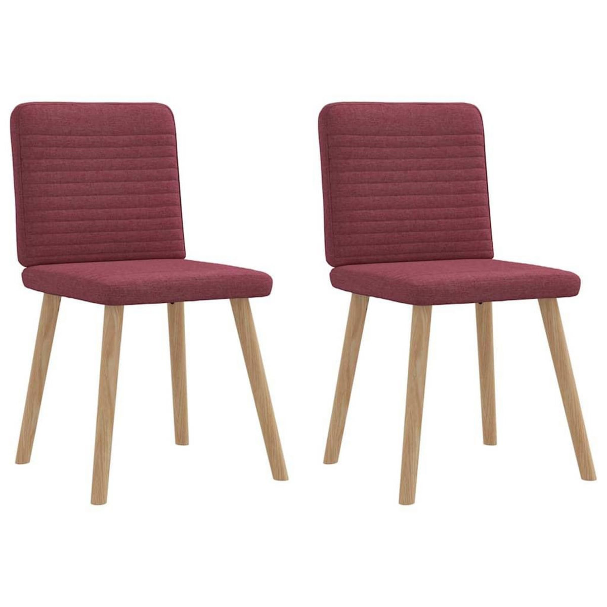 VIDAXL Chaises a manger lot de 2 rouge bordeaux tissu