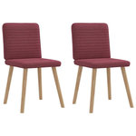 VIDAXL Chaises a manger lot de 2 rouge bordeaux tissu