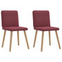 Voir la diapositive 1 : VIDAXL Chaises a manger lot de 2 rouge bordeaux tissu