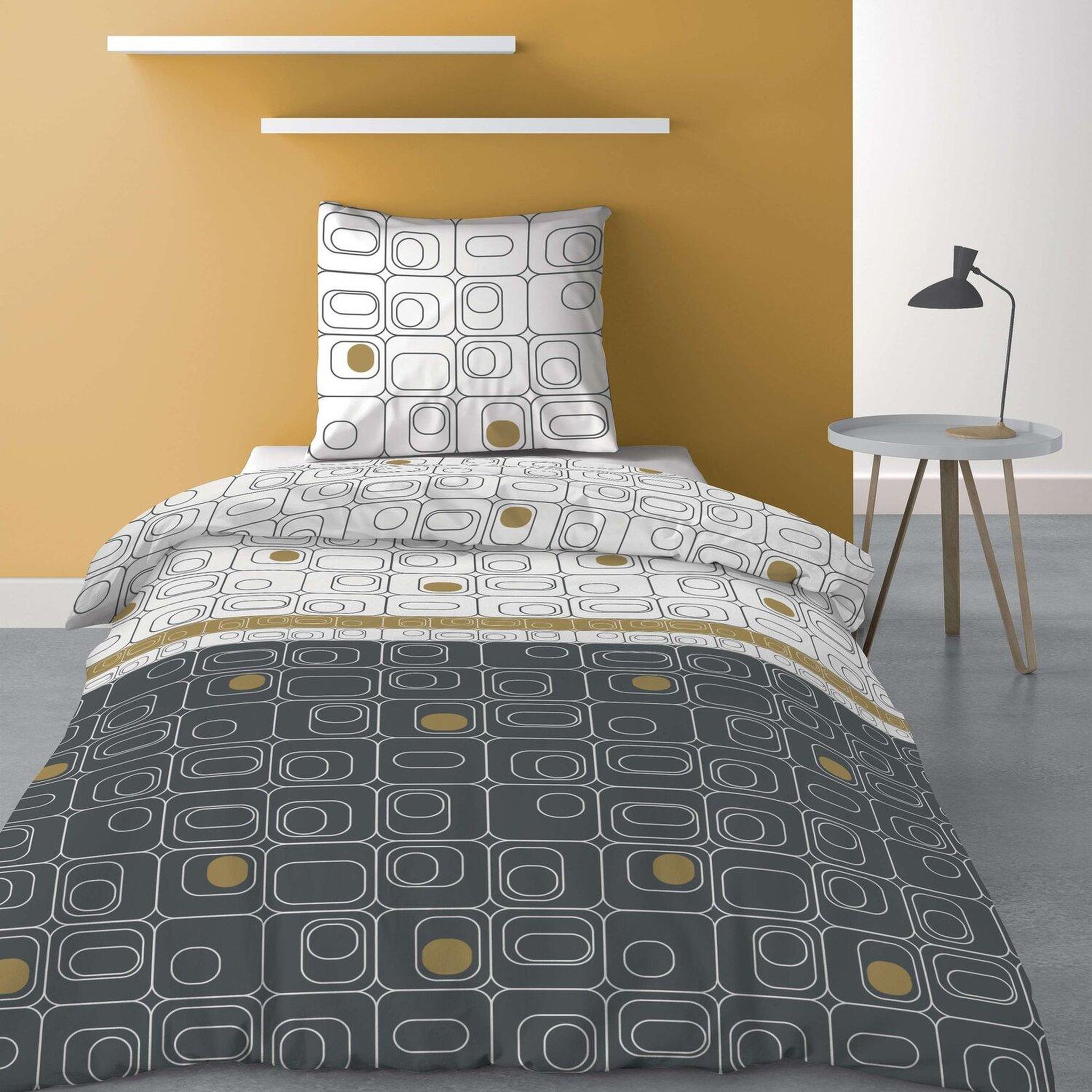Les Ateliers du Linge Parure housse de couette niagara. Coloris disponibles : Gris