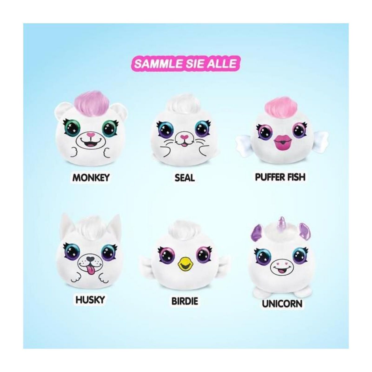 Canal Toys Canal Toys - Airbrush Plush - Mini Peluche surprise a Personnaliser avec Feutres et Pochoirs - 1-pack Néon - AIR 020