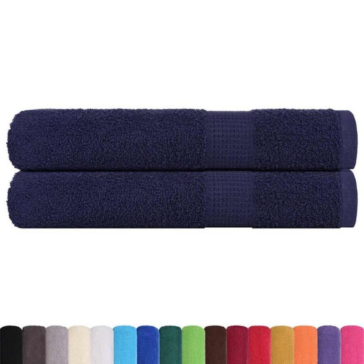 VIDAXL Serviettes de sauna 2 pcs bleu marine 80x200 cm 100% coton