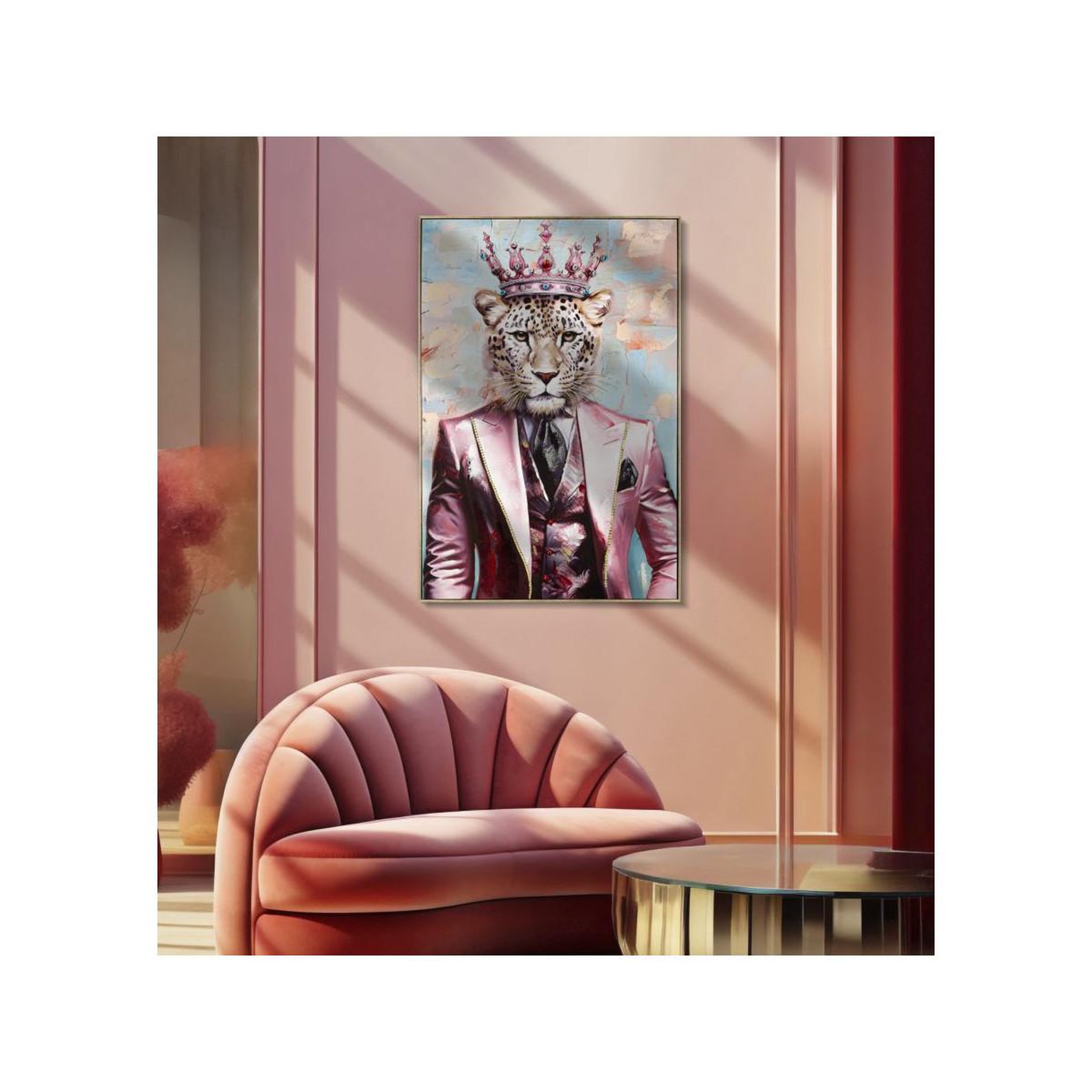 Voir la diapositive 6 : Paris Prix Tableau Imprimé Déco  Léopard  82x122cm Multicolore