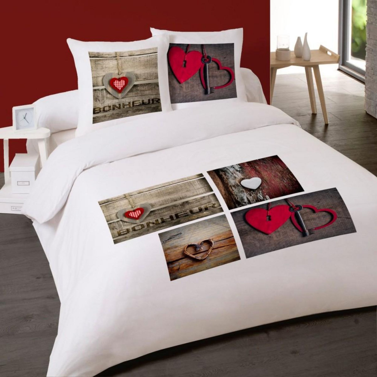 Dourev Housse de couette 240x220 FAITH + 2 taies 100% coton