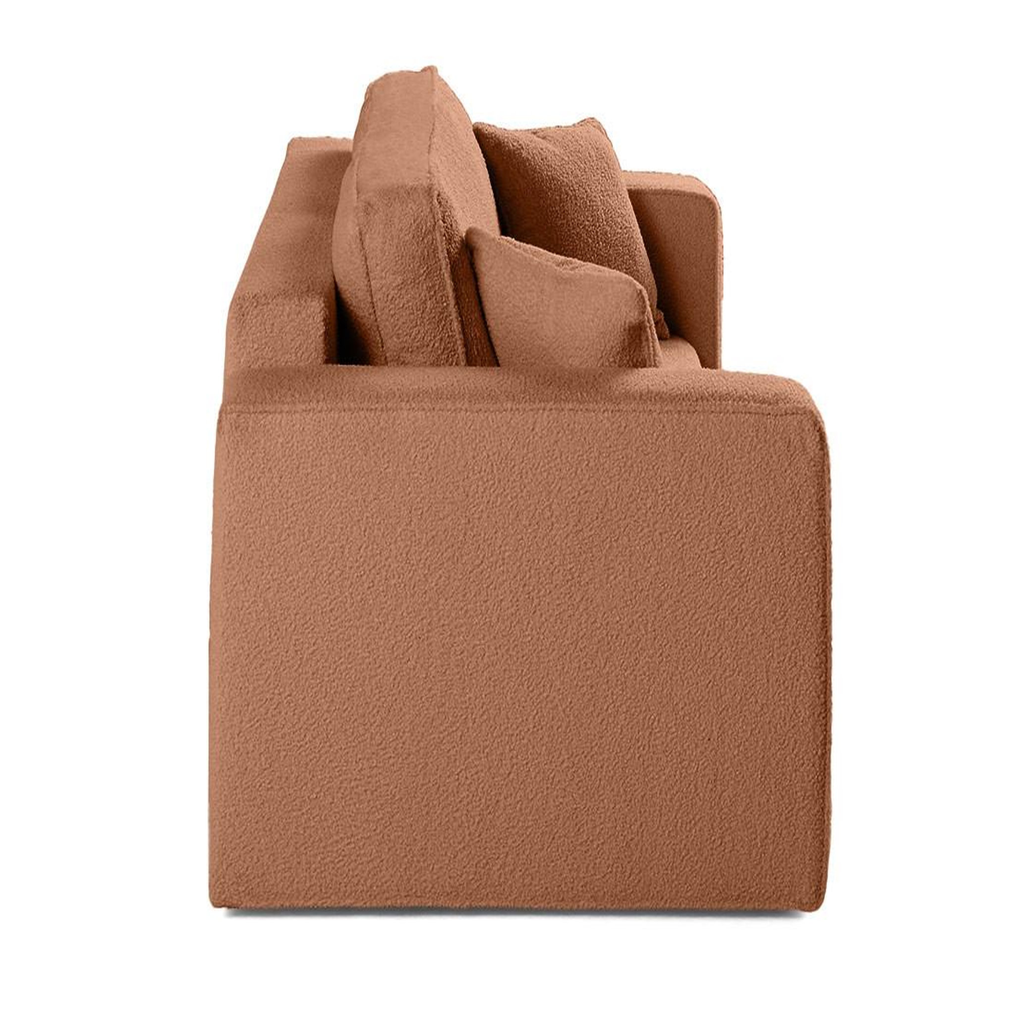 Voir la diapositive 4 : BEST MOBILIER Topaze - canapé droit 2 places - en tissu bouclette