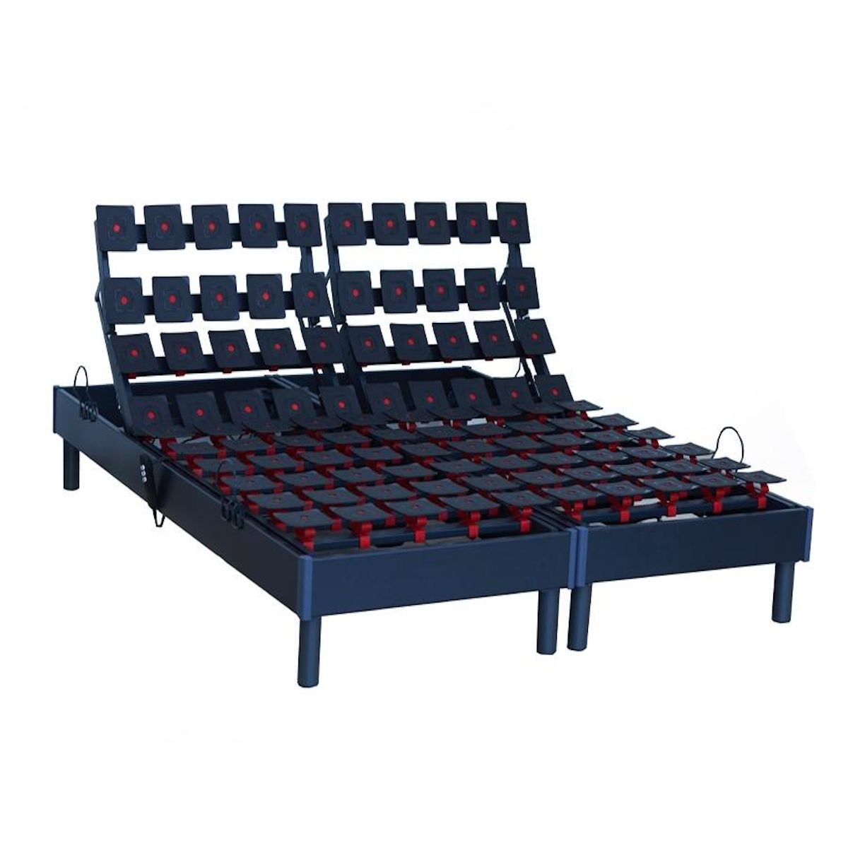 IDLITERIE Lot de Sommiers tous plots reglables gris