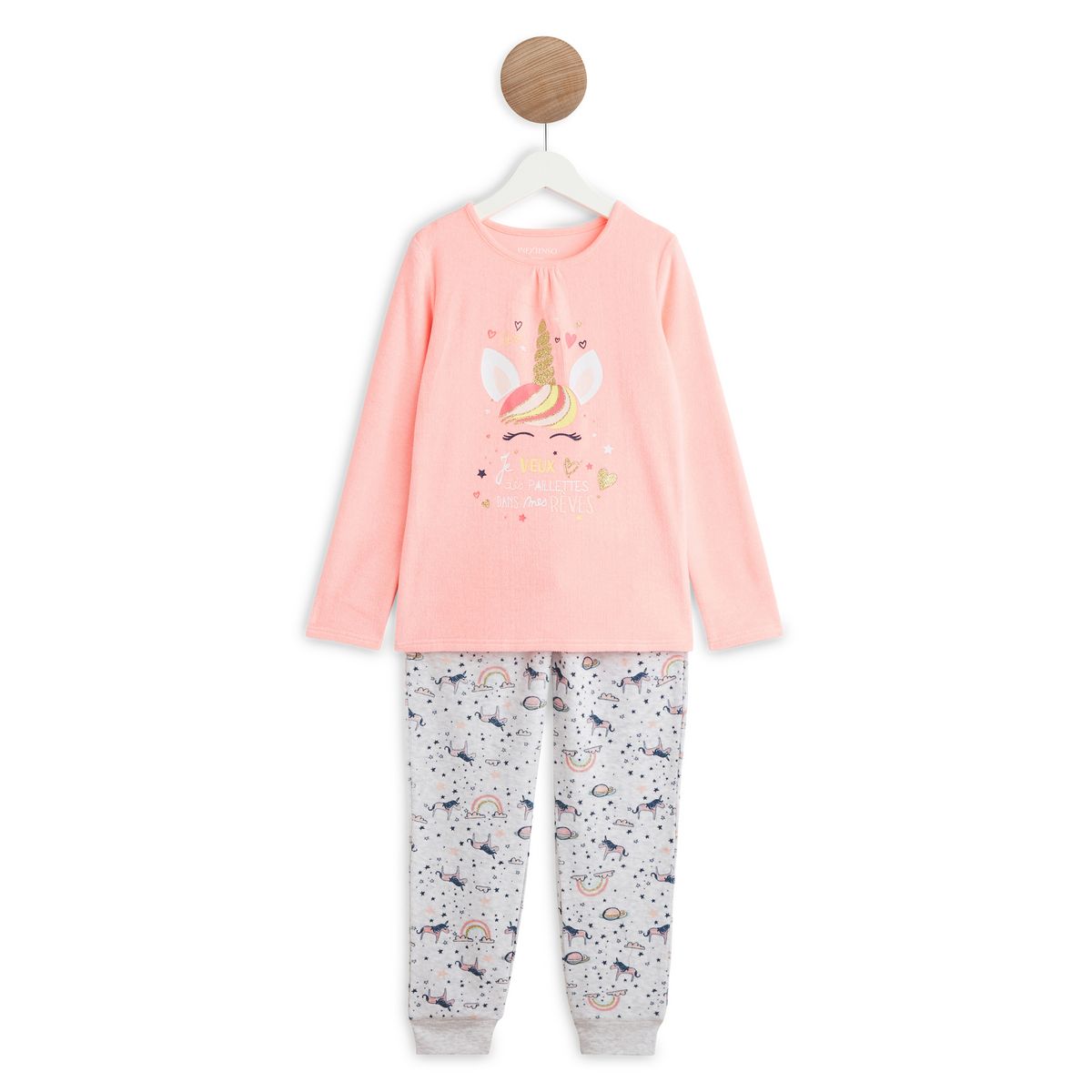 IN EXTENSO Ensemble pyjama velours licorne fille