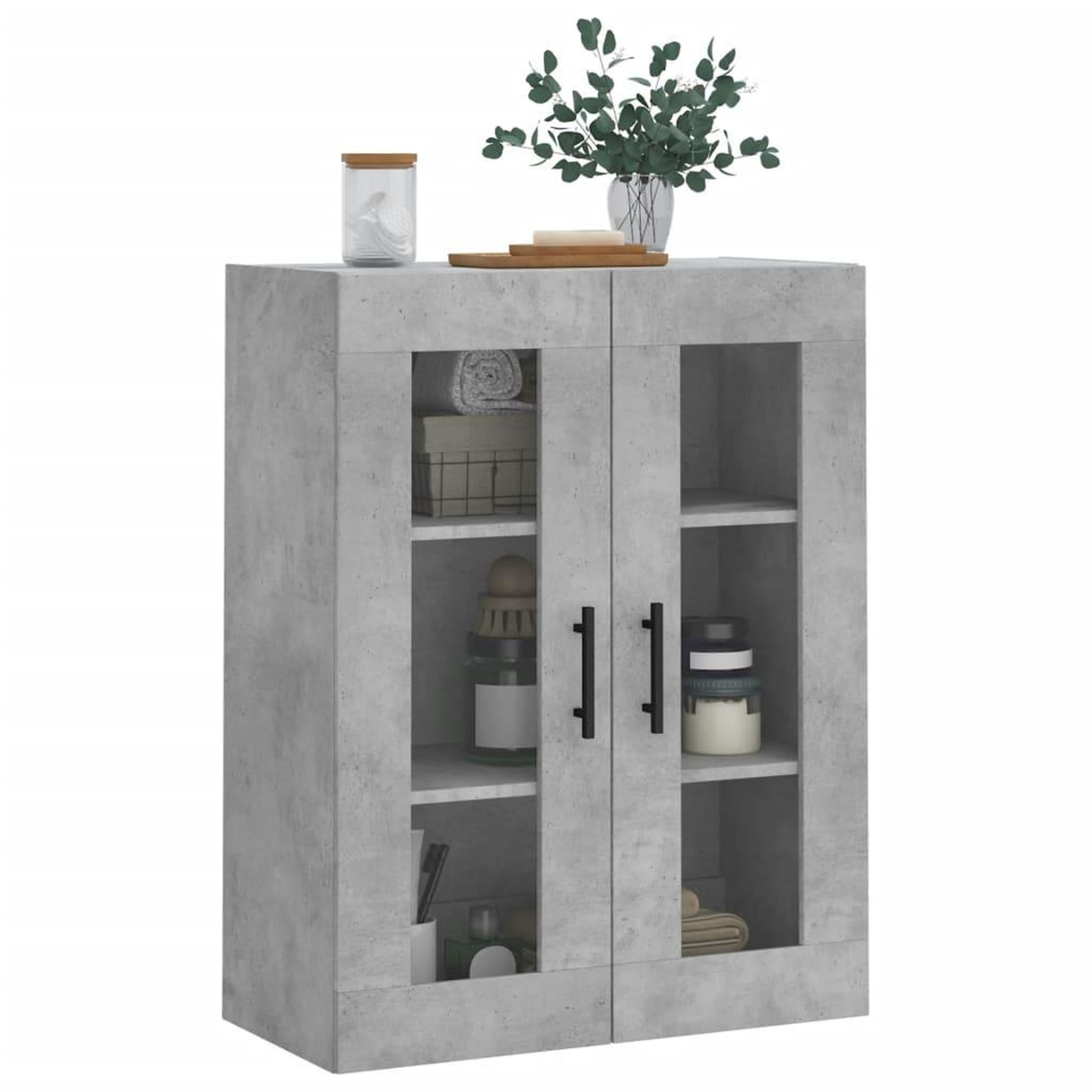 Voir la diapositive 4 : VIDAXL Armoire murale gris beton 69,5x34x90 cm