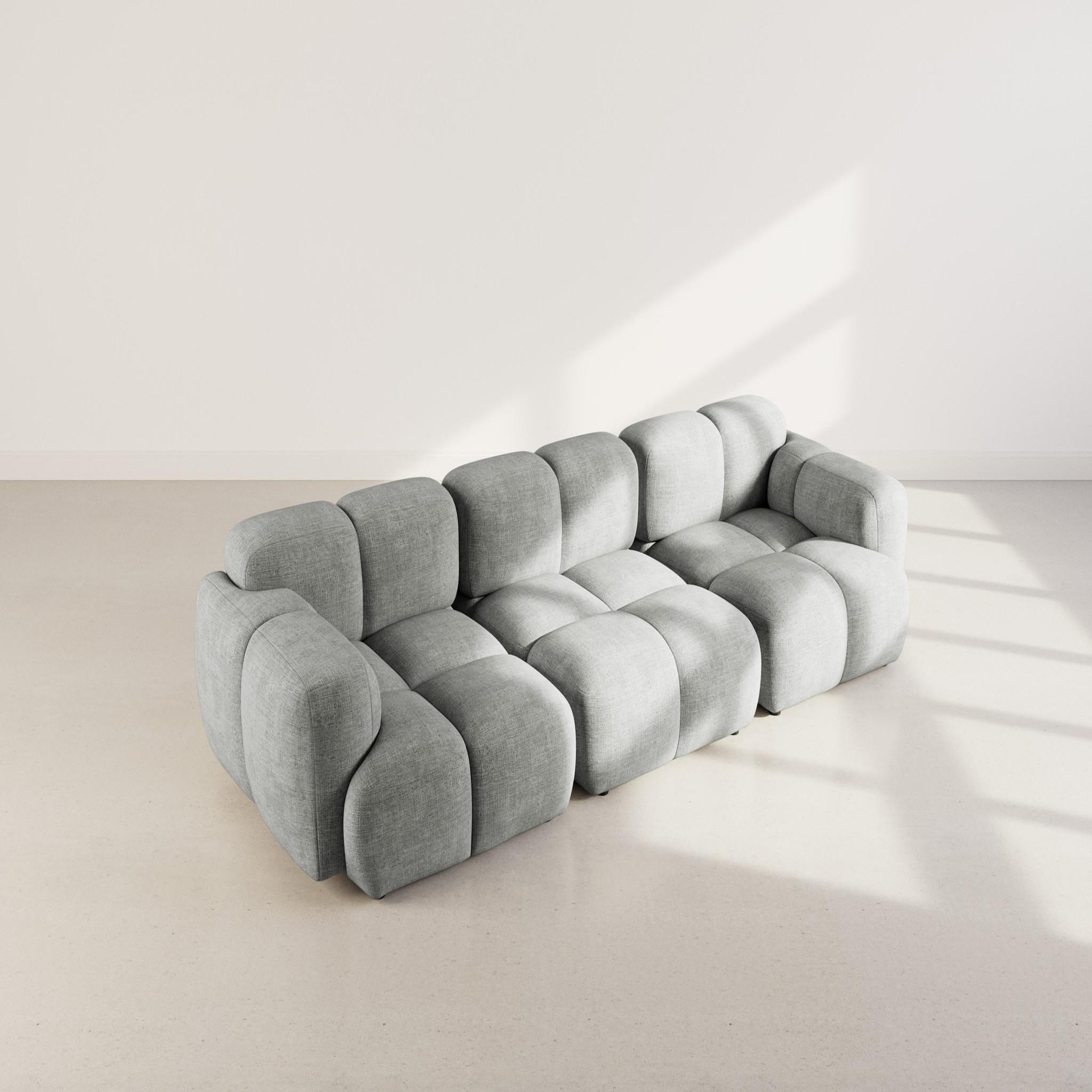Voir la diapositive 3 : BEST MOBILIER Grace - canapé modulable 3 places en velours texturé
