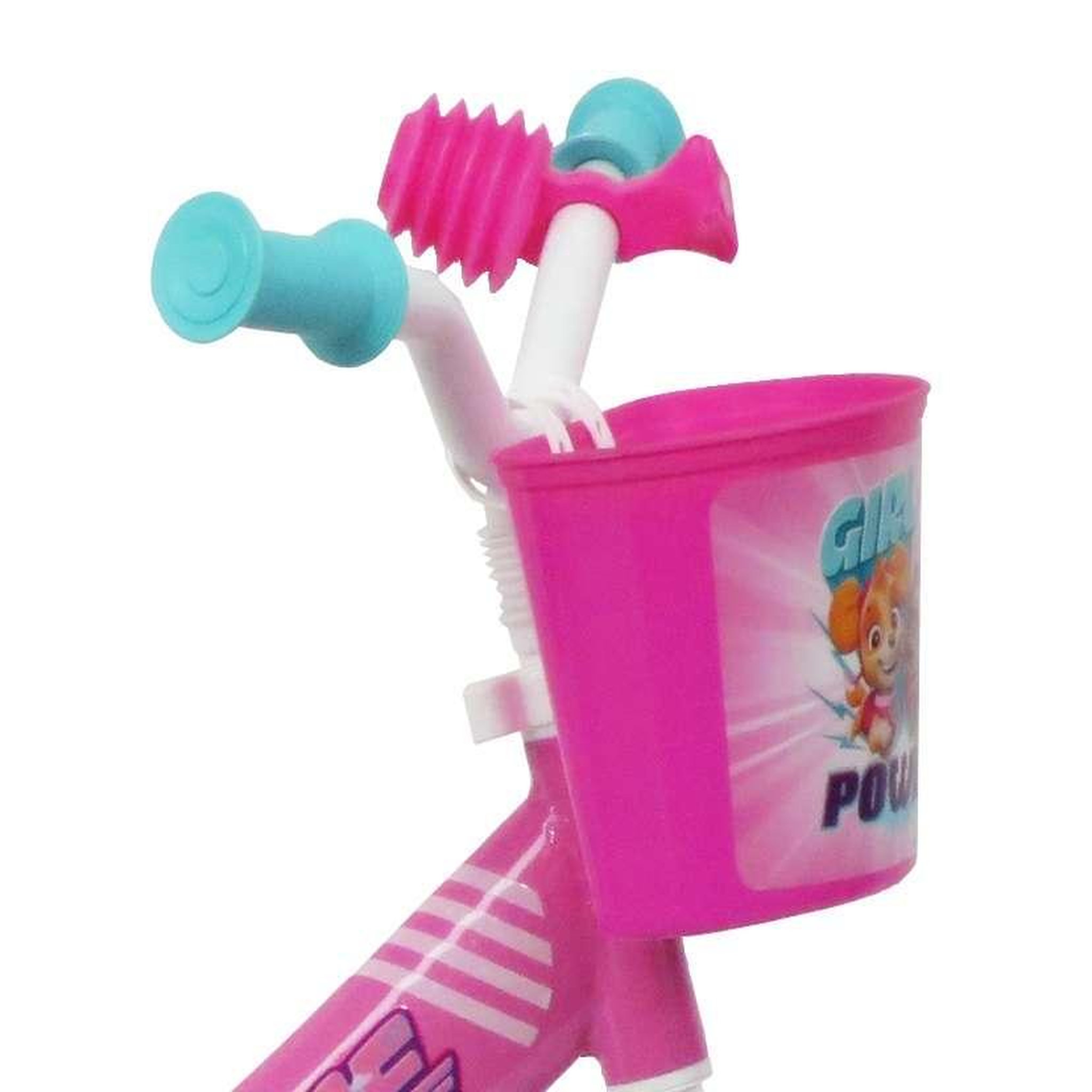 Voir la diapositive 3 : Nickelodeon Vélo enfan - Modèle 10'' Pat Patrouille à l'effigie de Stella  pour enfant de 75/90 cm avec stabilisateurs - Panier avant - Sans frein et roue batons