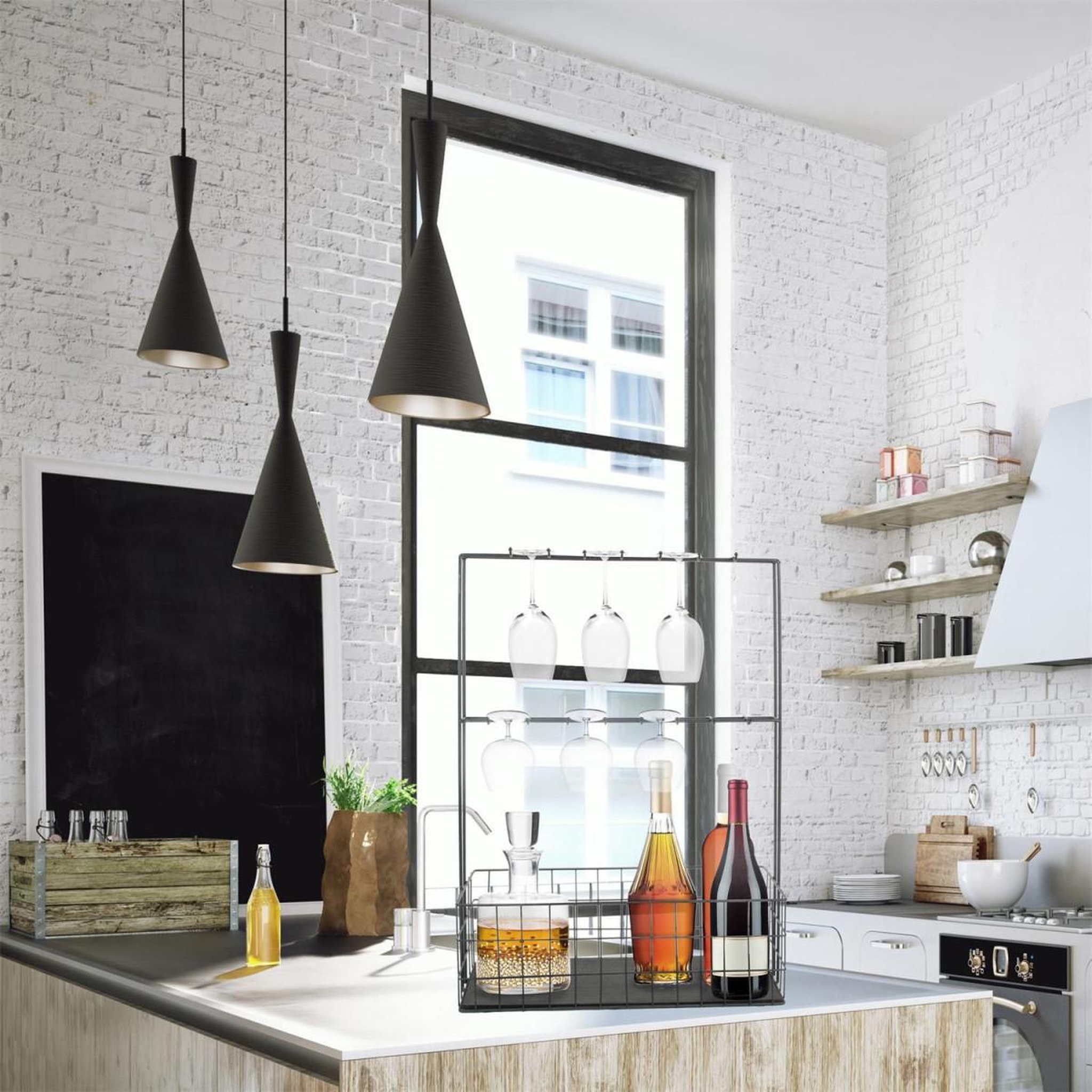 Voir la diapositive 3 : The Home Deco Factory Mini bar à poser en métal  filaire  62cm noir