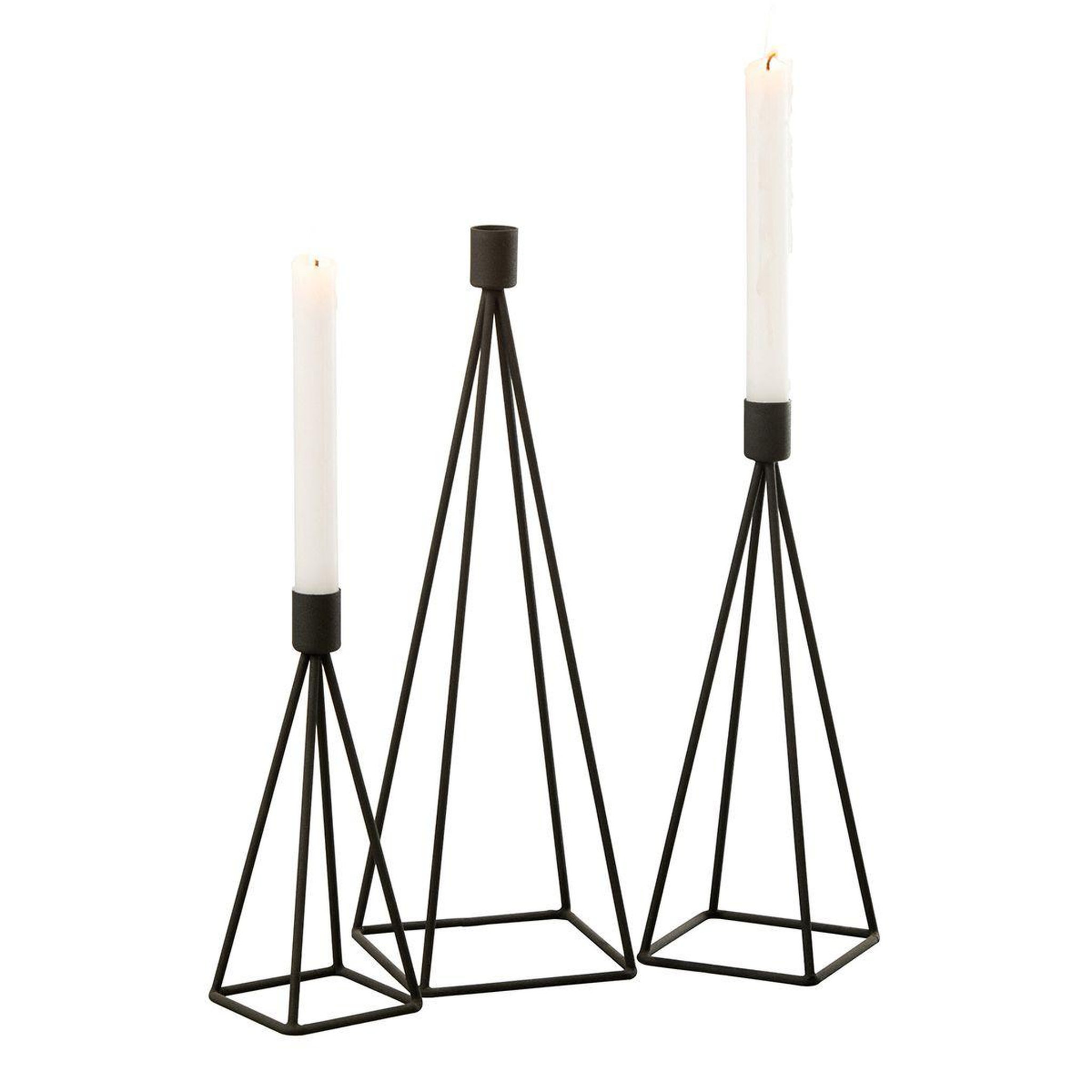 Voir la diapositive 2 : J-LINE Lot de 3 chandeliers design  désiré  38cm noir