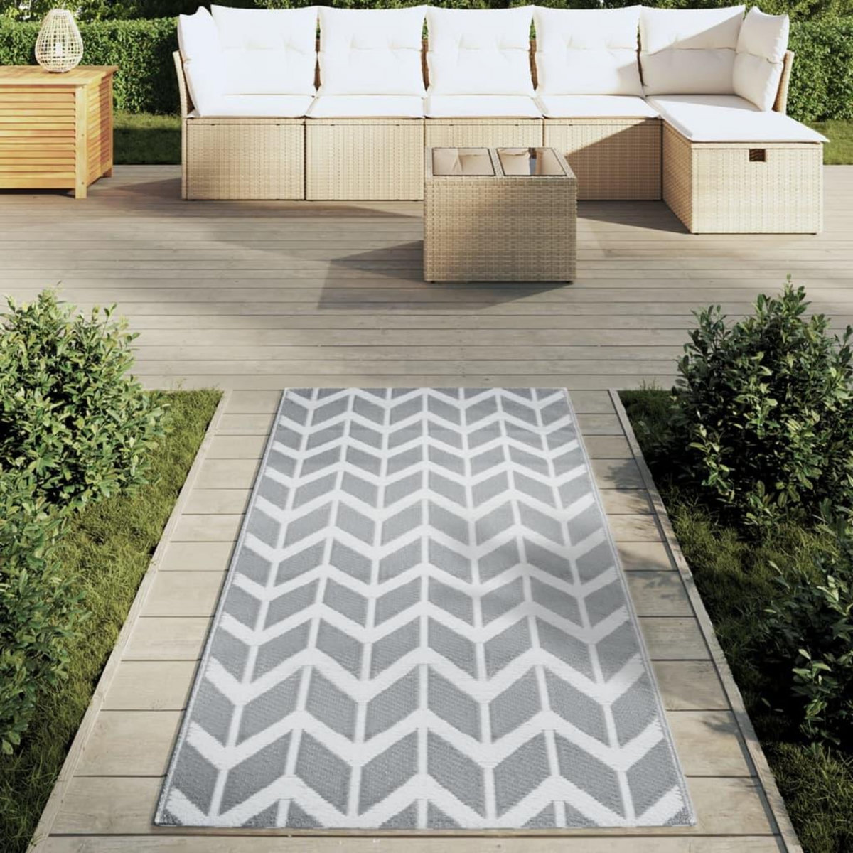 VIDAXL Tapis d'exterieur ARAKIL gris 80 x 150 cm PP