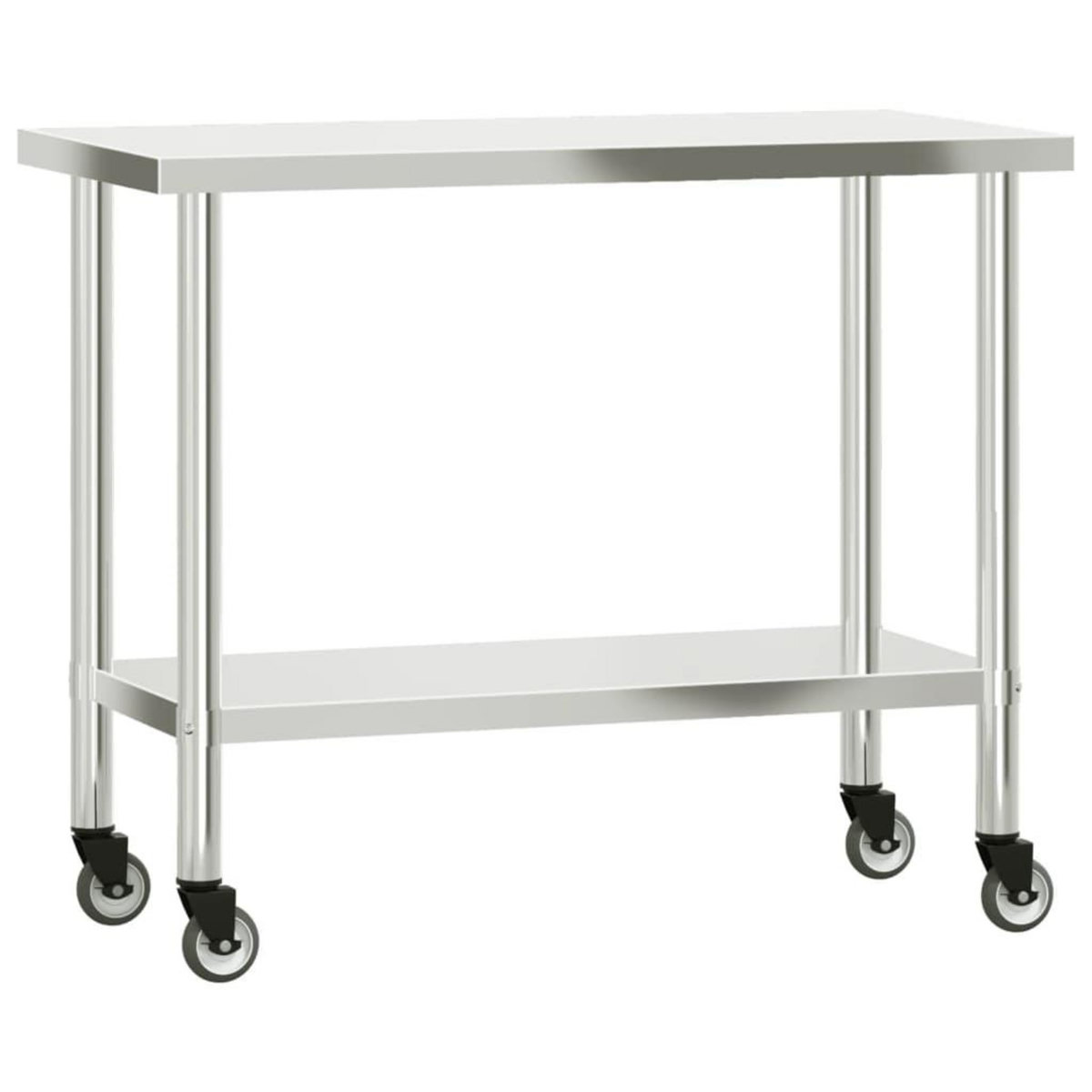 VIDAXL Table de travail de cuisine avec etagere 110x55x150 cm inox