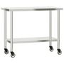 Voir la diapositive 4 : VIDAXL Table de travail de cuisine avec etagere 110x55x150 cm inox