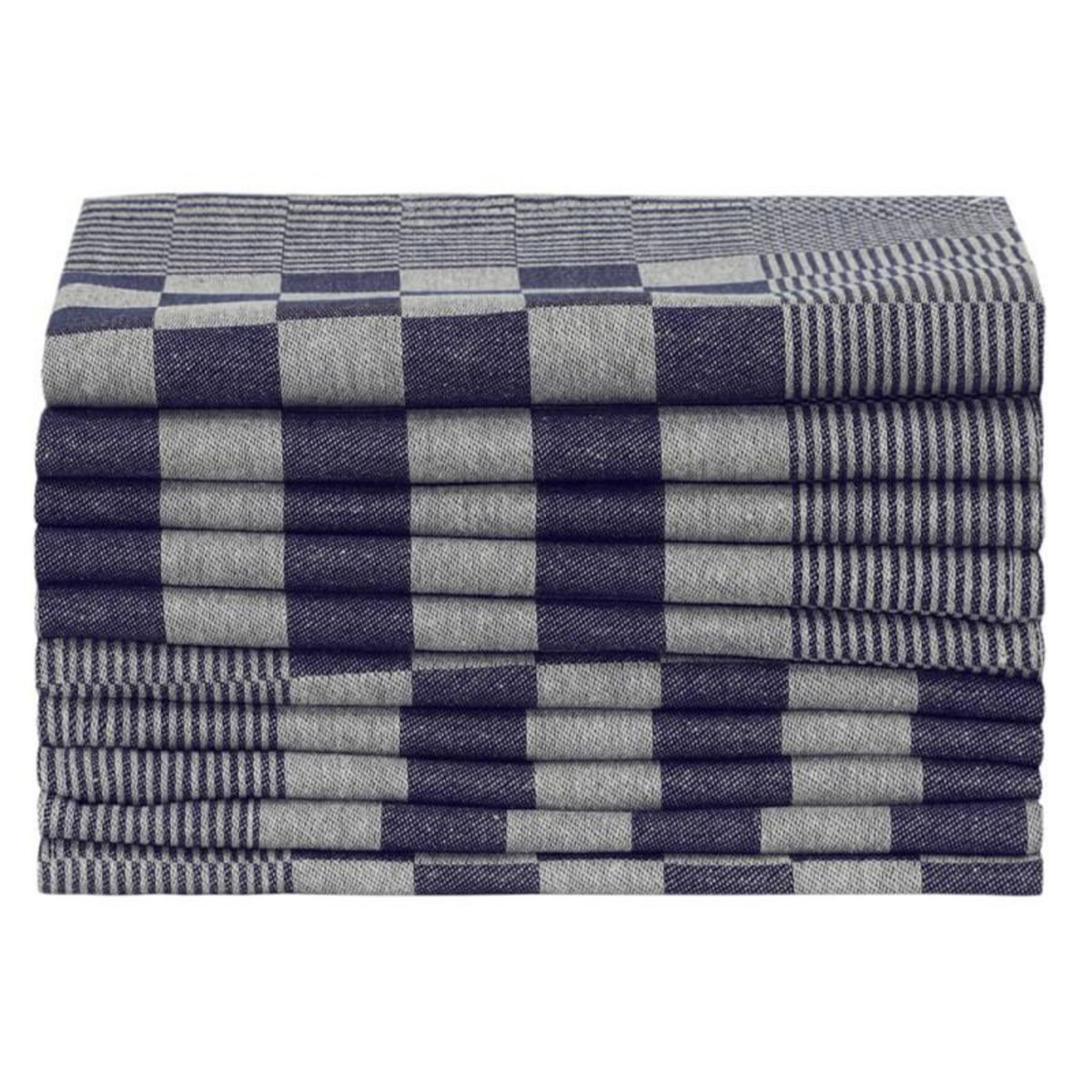 VIDAXL Serviettes de cuisine 10 pcs bleu et blanc 50x70 cm coton
