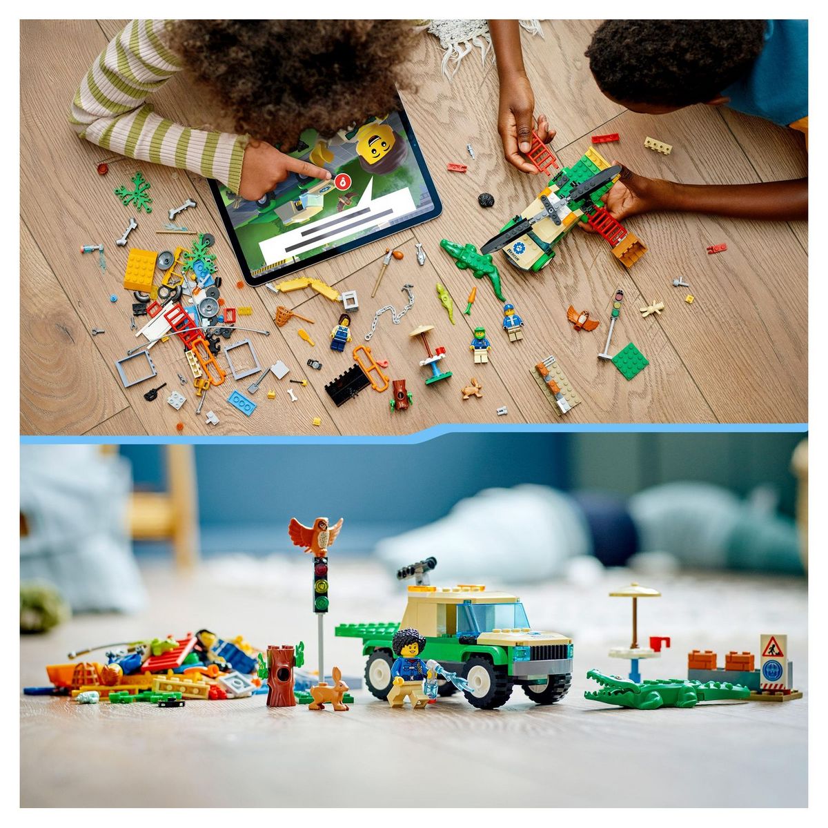 LEGO City 60353 Mission de sauvetage des animaux sauvages? Jouet de Construction Interactif avec Briques, Camion, Figurines Animales et 3 Minifigurines