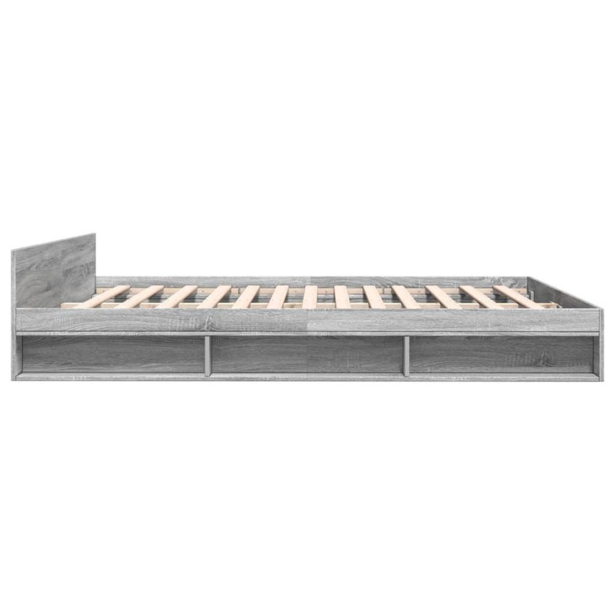 VIDAXL Cadre de lit avec tiroirs sans matelas sonoma gris 200x200 cm