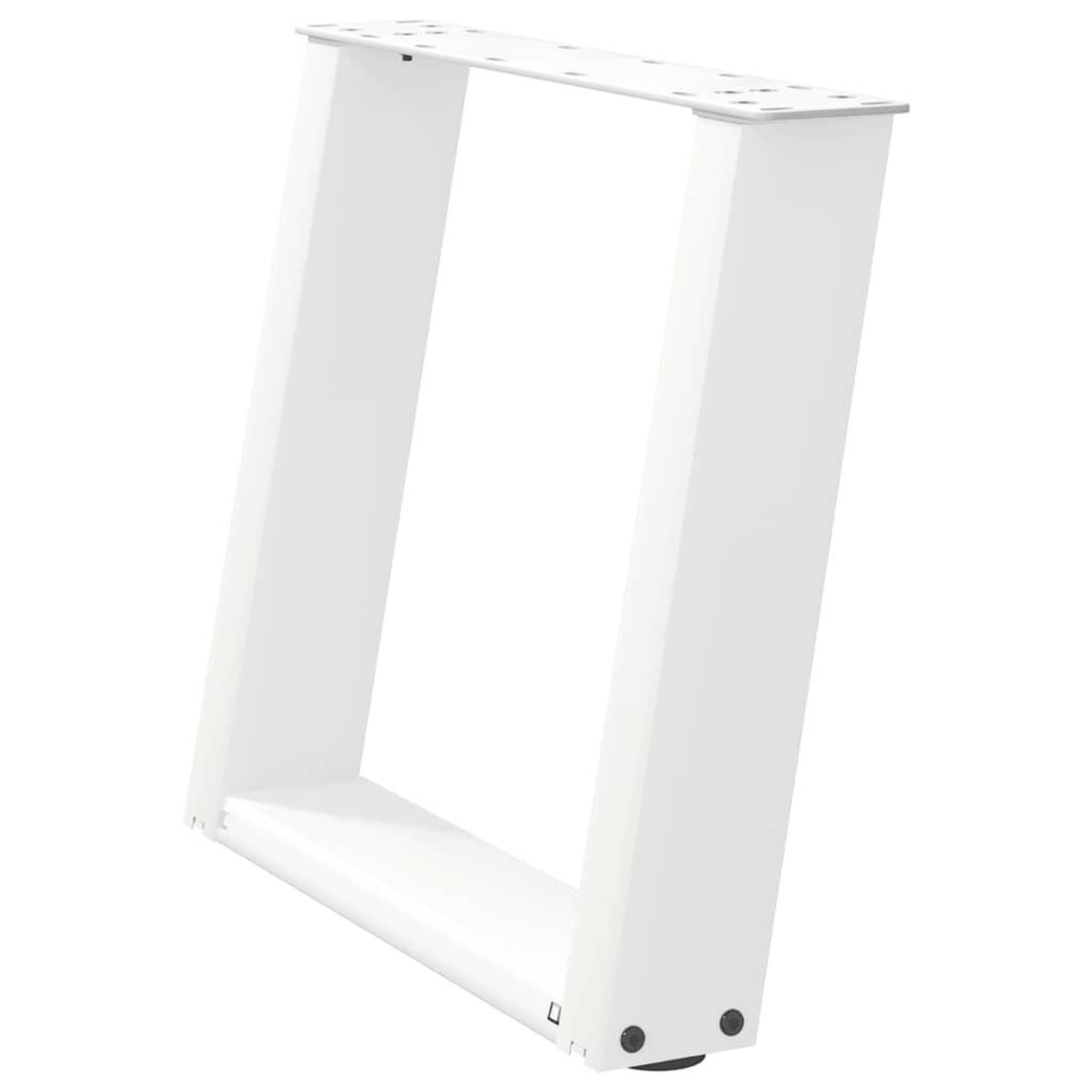 Voir la diapositive 4 : VIDAXL Pieds de table basse forme de U 2 pcs blanc 50x(42-43) cm acier