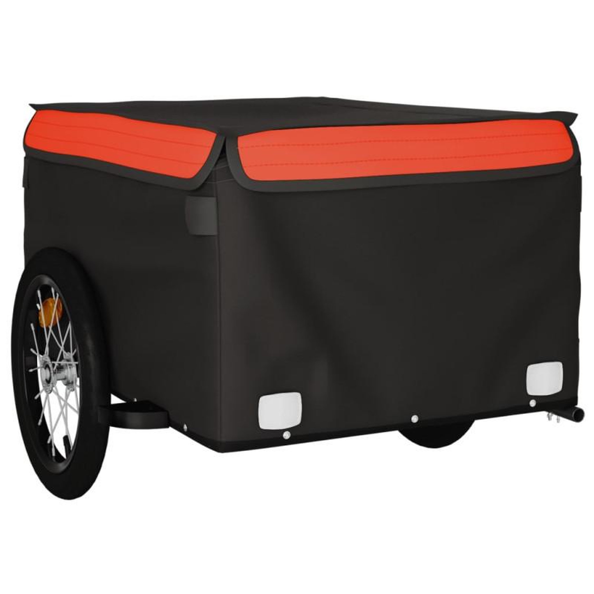 Voir la diapositive 4 : VIDAXL Remorque de vélo noir et orange 45 kg fer