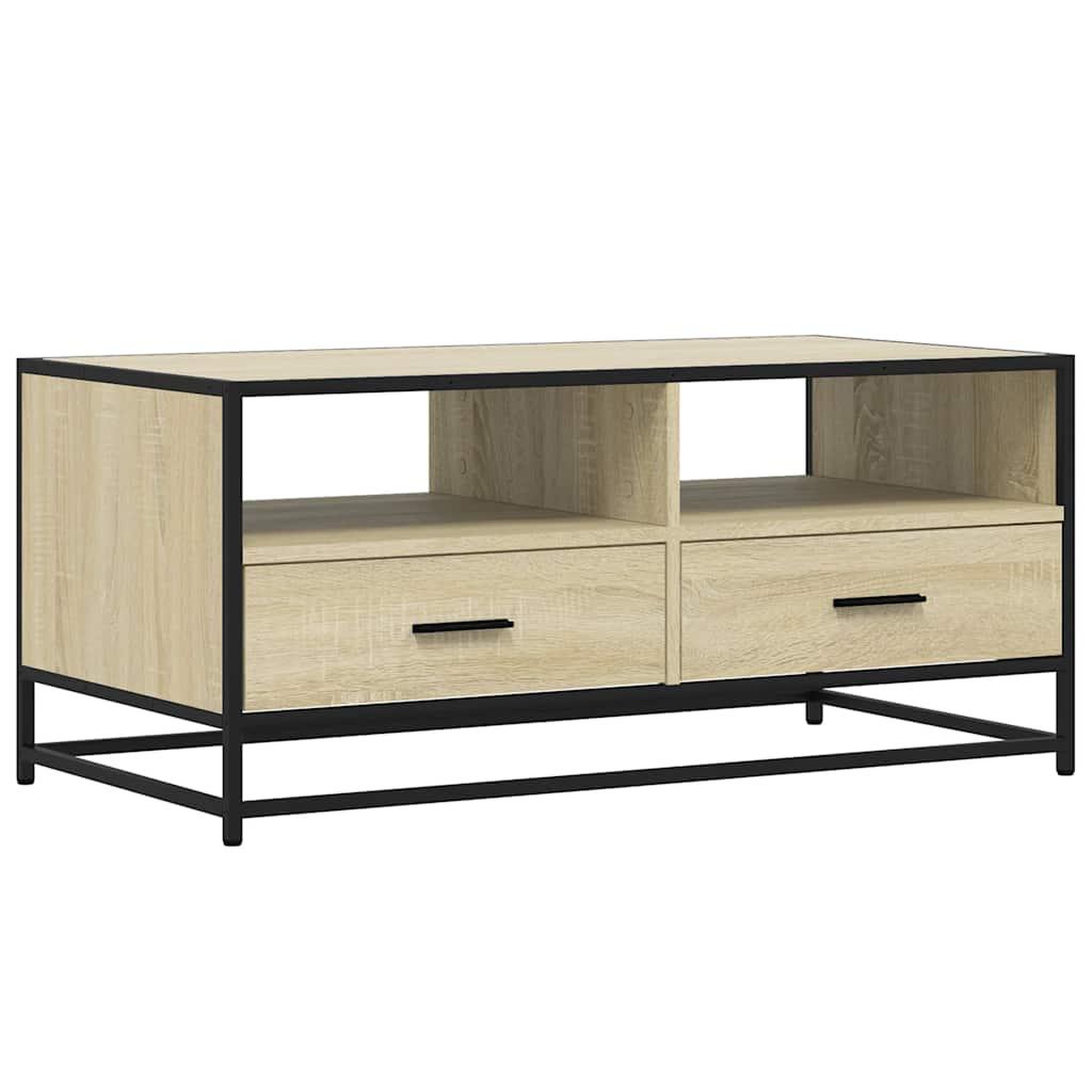 Voir la diapositive 2 : VIDAXL Table basse chene sonoma 100x50x45cm bois d'ingenierie et metal