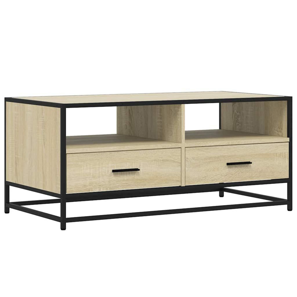VIDAXL Table basse chene sonoma 100x50x45cm bois d'ingenierie et metal