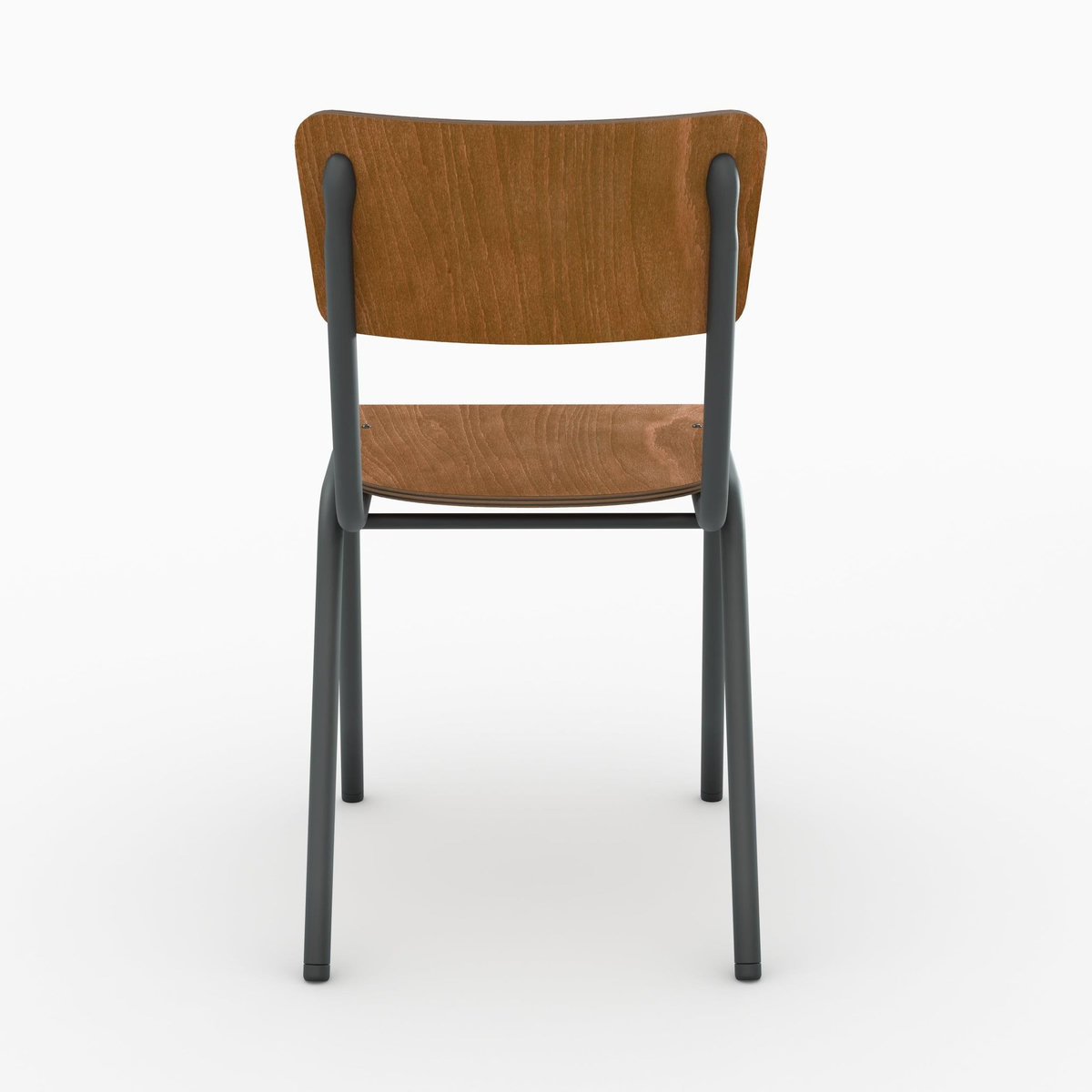 MAISON PAVANE Lot de 2 chaises écolier empilables en bois foncé-Clem