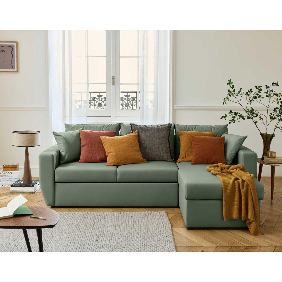 BEST MOBILIER Astoria - canapé d'angle réversible 4 places - convertible avec coffre - en simili