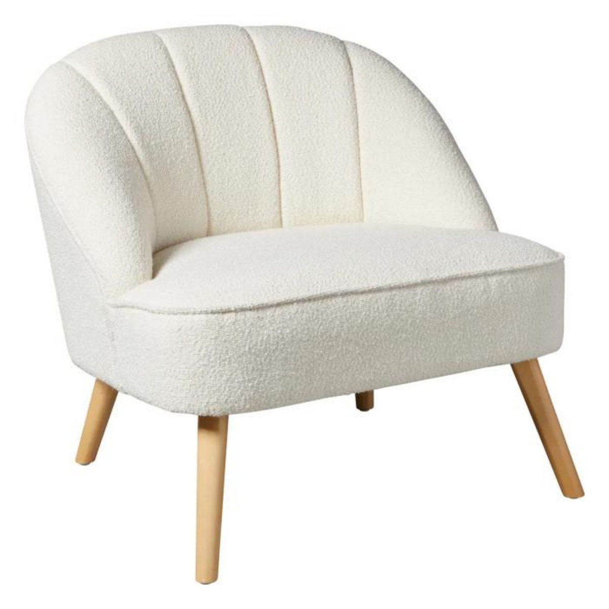 ATMOSPHERA Fauteuil Tissu Bouclette  Naova  78cm Blanc