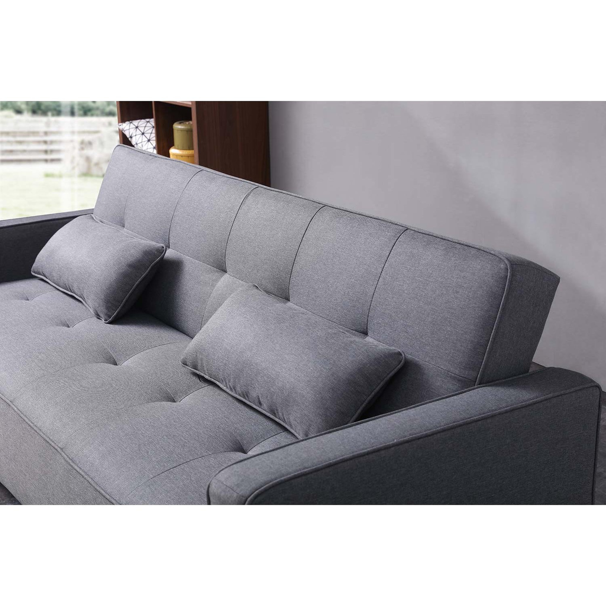 Voir la diapositive 6 : CONCEPT USINE Canapé scandinave convertible 3 places en tissu gris  COPENHAGUE