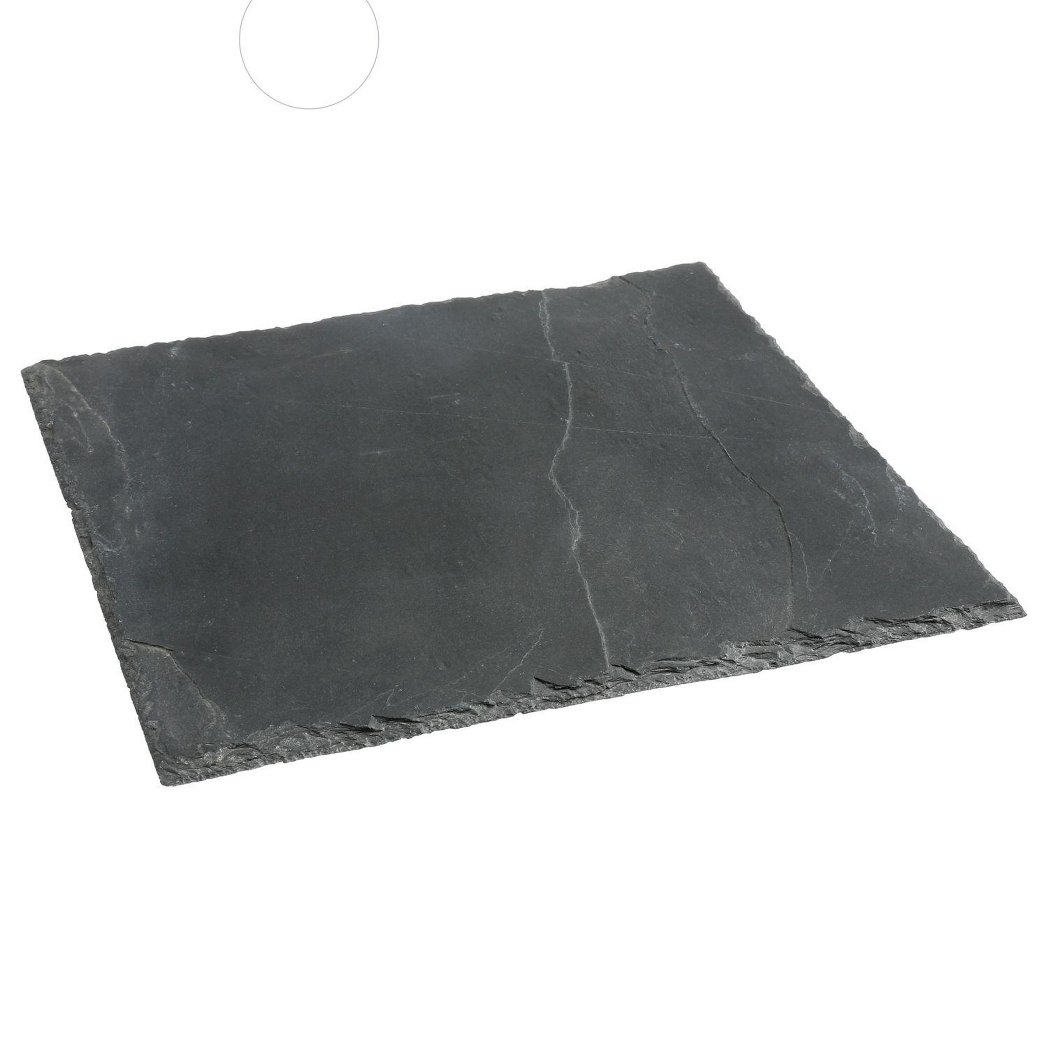 TOILINUX Lot 2x Assiette en ardoise - 30 x 30 cm.