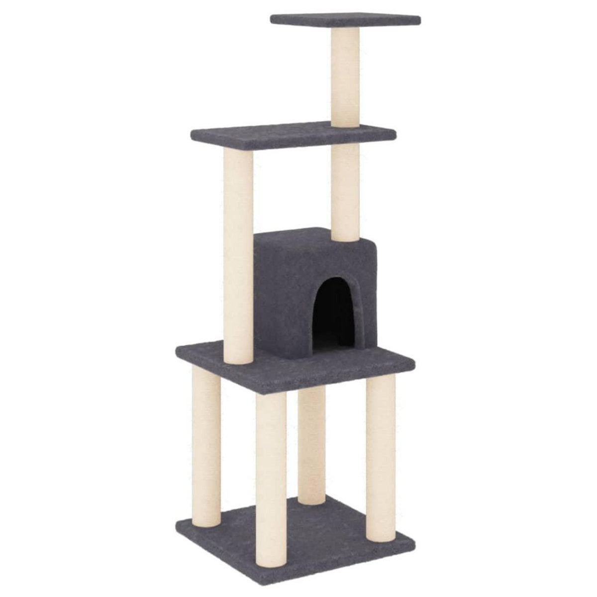 VIDAXL Arbre a chat avec griffoirs en sisal Gris fonce 105 cm