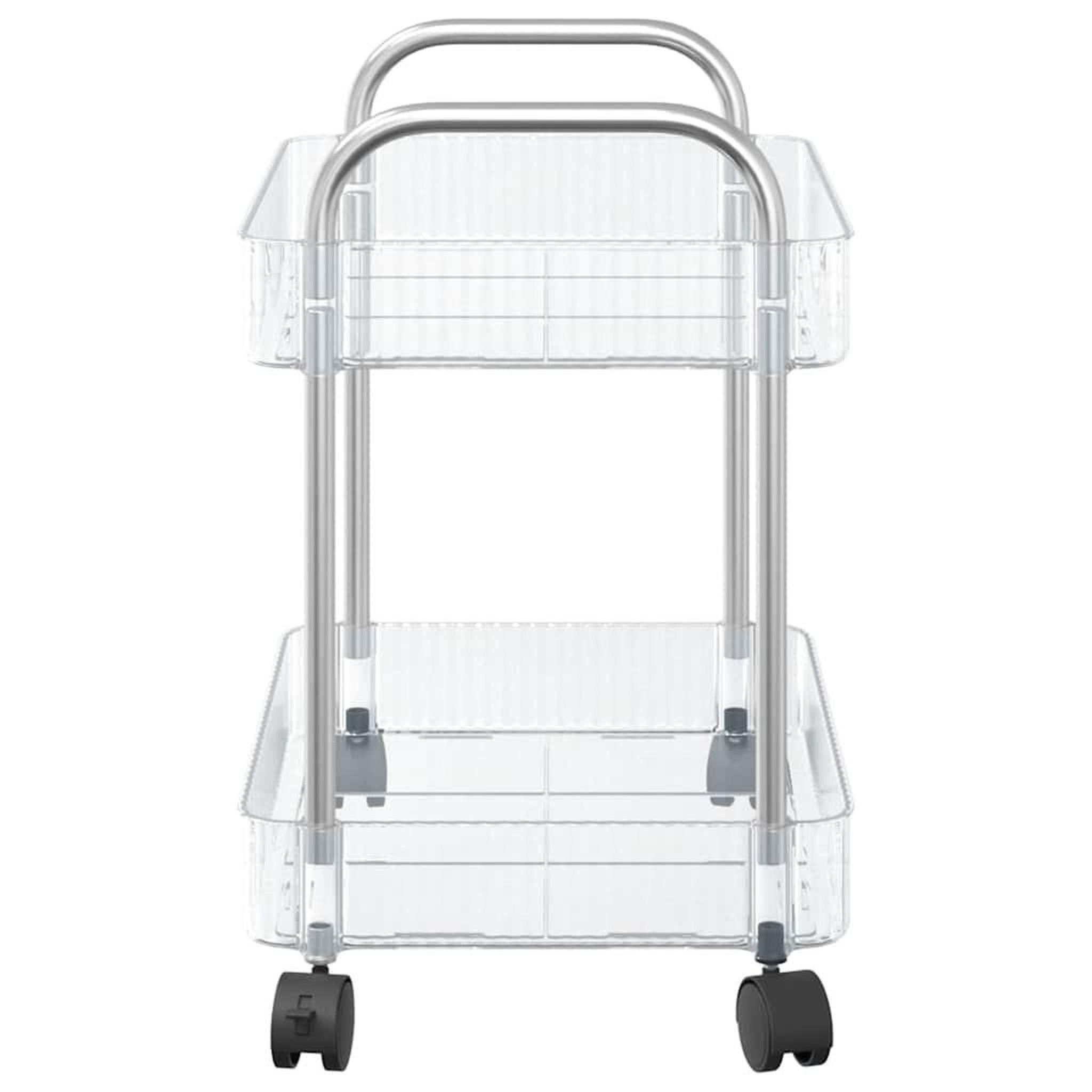 Voir la diapositive 5 : VIDAXL Chariot de rangement a 2 niveaux transparent acrylique