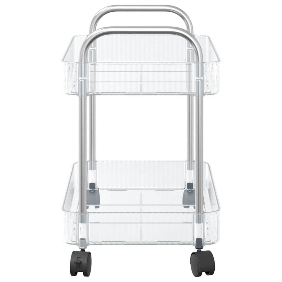 VIDAXL Chariot de rangement a 2 niveaux transparent acrylique