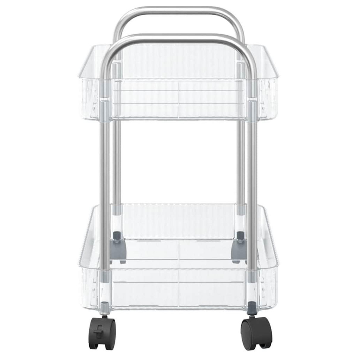 VIDAXL Chariot de rangement a 2 niveaux transparent acrylique