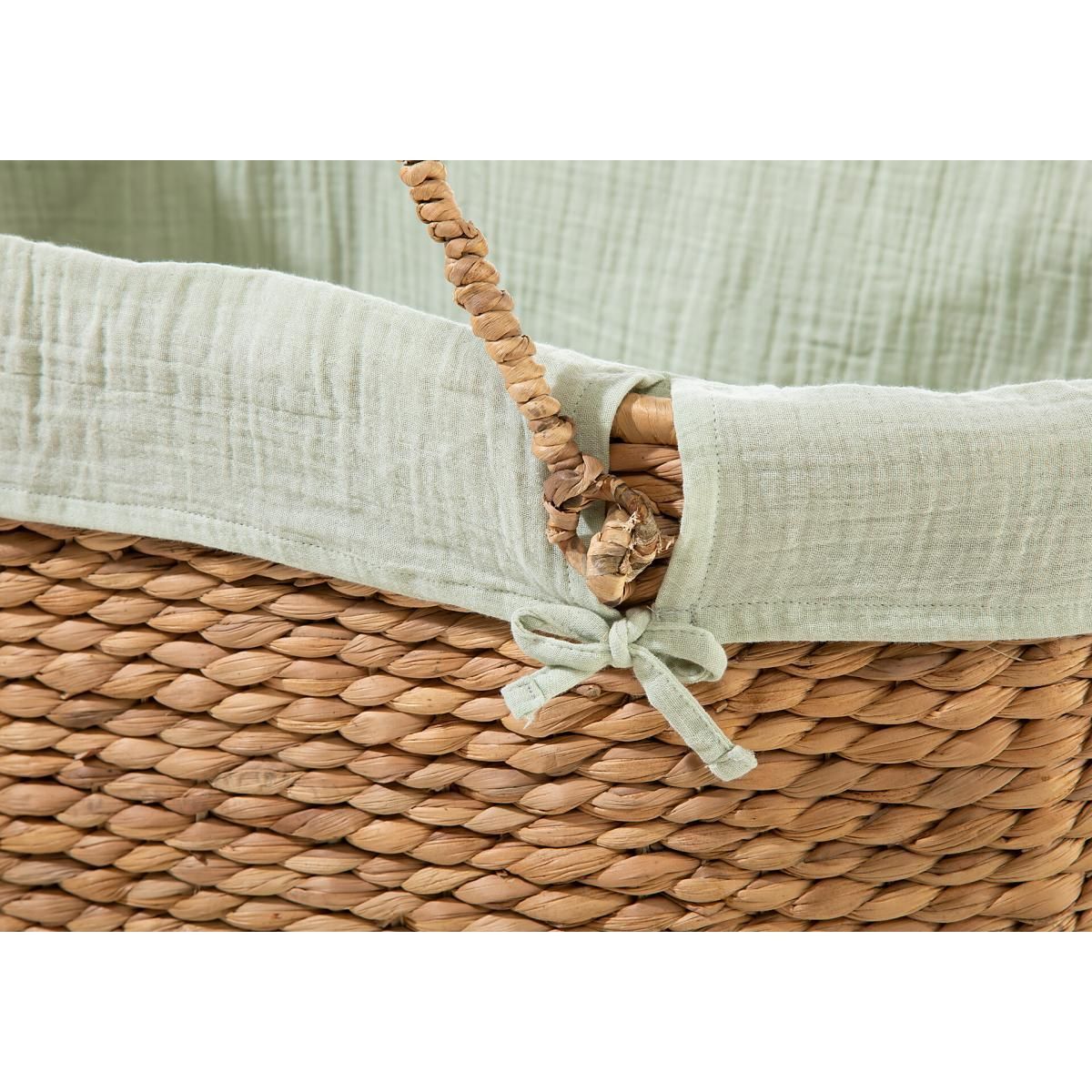 GEUTHER Panier de Moïse avec Pied en Tissu Pistache - Sécurité et Confort pour Bébé