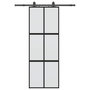 Voir la diapositive 2 : VIDAXL Porte coulissante kit quincaillerie noir 76x205 cm verre trempe