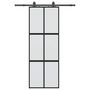 Voir la diapositive 2 : VIDAXL Porte coulissante kit quincaillerie noir 76x205 cm verre trempe