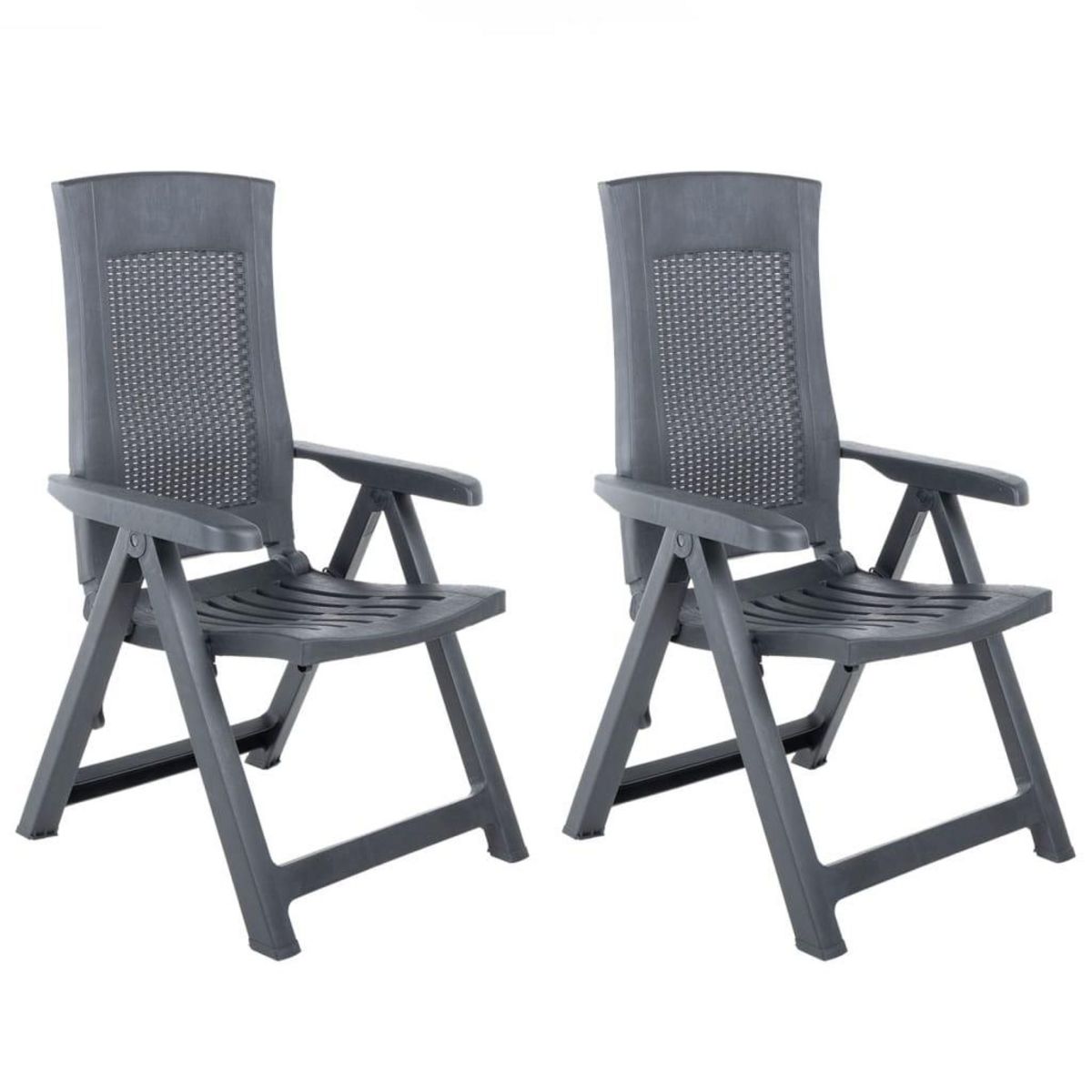 VIDAXL Chaises inclinables de jardin lot de 2 Plastique Anthracite